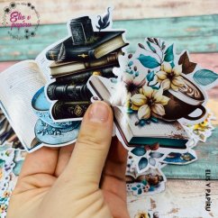 Velké kusové samolepky s motivy knížek, kouzelnických knih i knížek s kávou. Velké kusové samolepky s motivy knížek, kouzelnických knih i knížek s kávou.