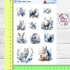 Lesní zvířata a zima | Samolepky do diáře