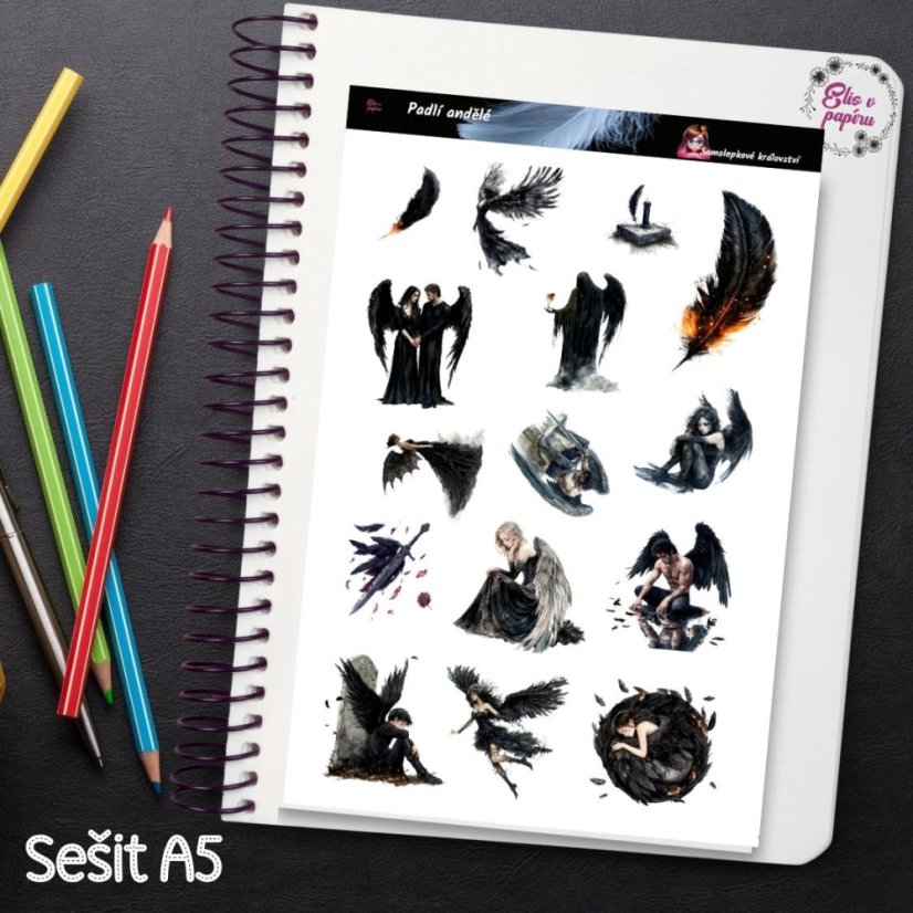Padlí andělé | Samolepky do diáře