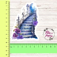 Velká kusová samolepka Schody do neznáma, pastelové barvy, fantazijní motiv, diářové samolepky, plánování, bujo, samolepky na scrapbook.