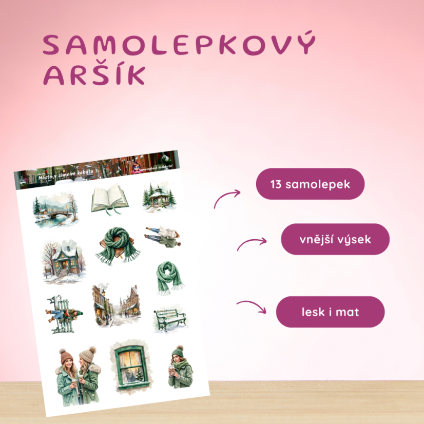 Město v zimním kabátu | Samolepky do diáře