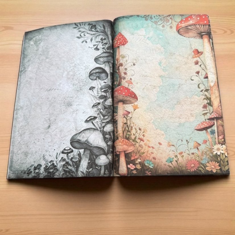 Vintage houbový sešit