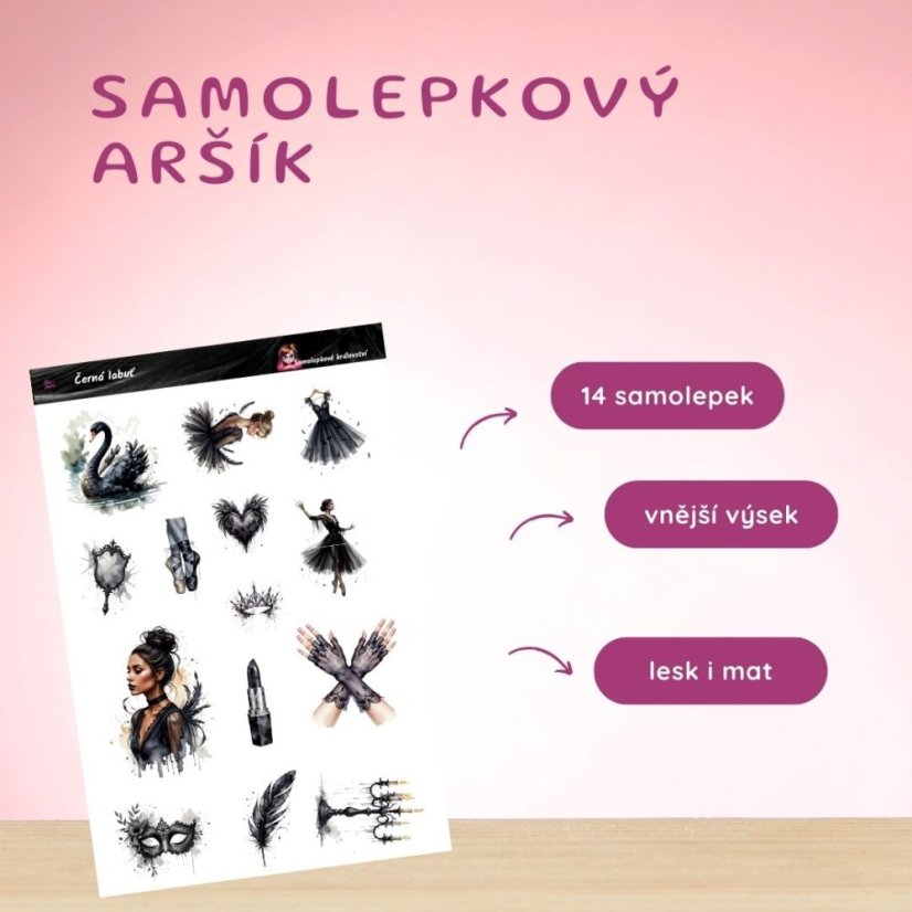 Černá labuť | Samolepky do diáře