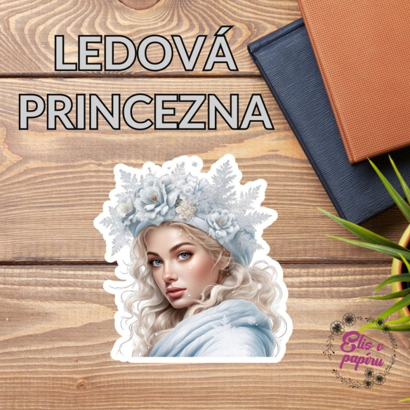 Maxi kusová samolepka pro větší diáře s motivem ledové princezny.