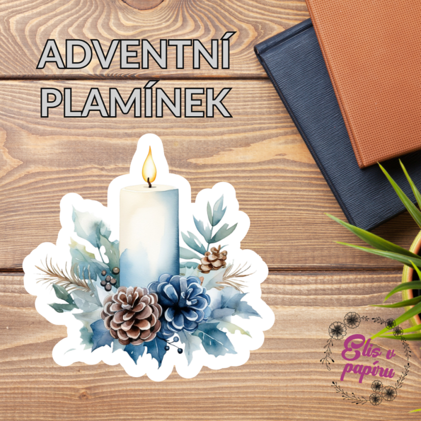 Adventní plamínek | Samolepky do diáře