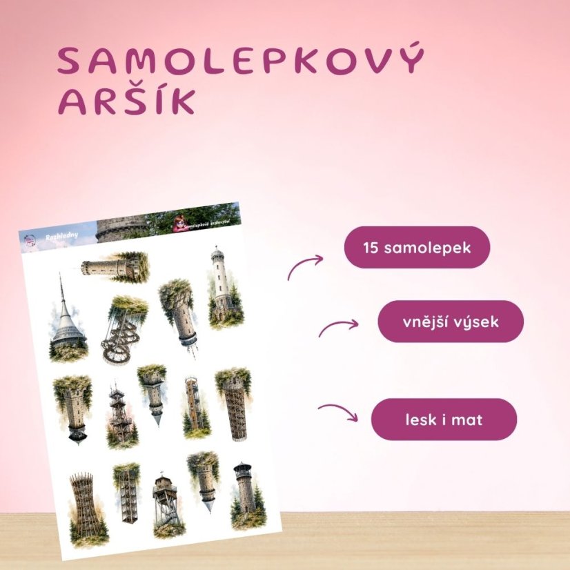 Rozhledny | Samolepky do diáře