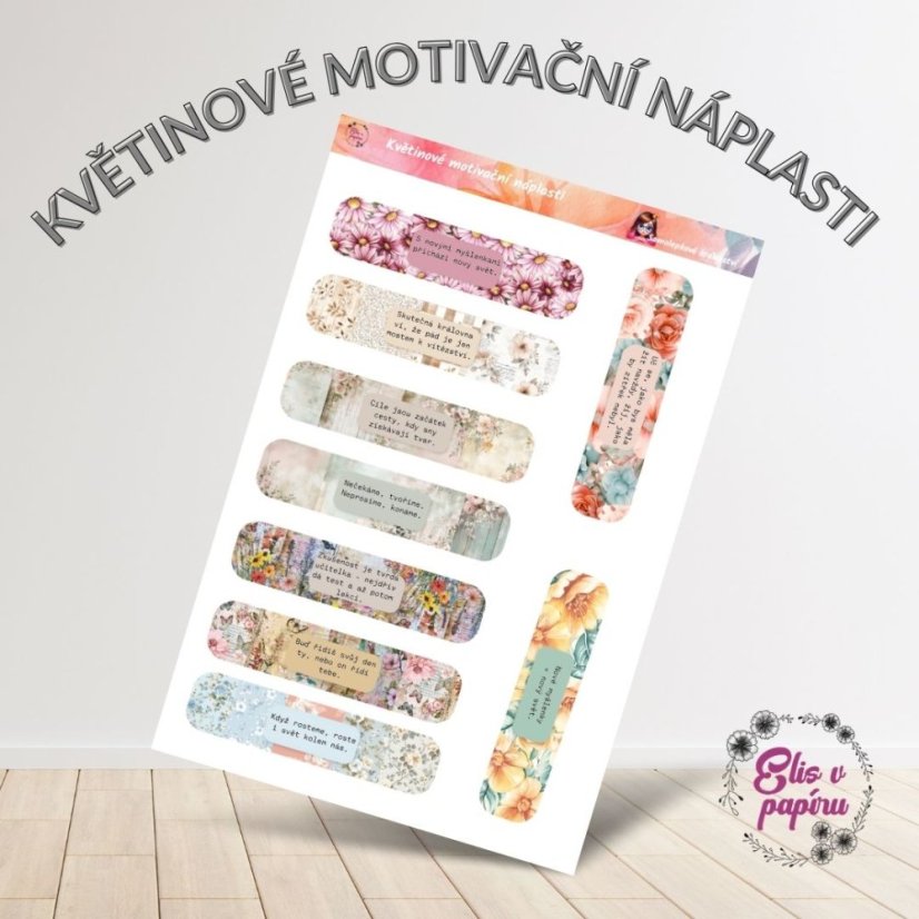 Květinové motivační náplasti | Samolepky do diáře