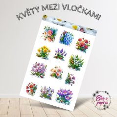 Květy mezi vločkami | Samolepky do diáře