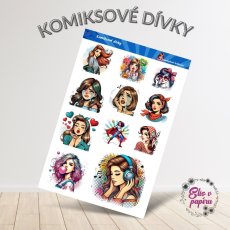 Komiksové dívky | Samolepky do diáře