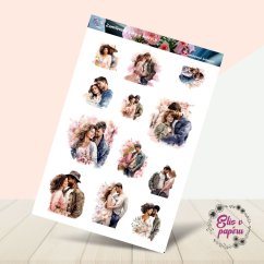 Zamilované páry v květech |  Samolepky do diáře