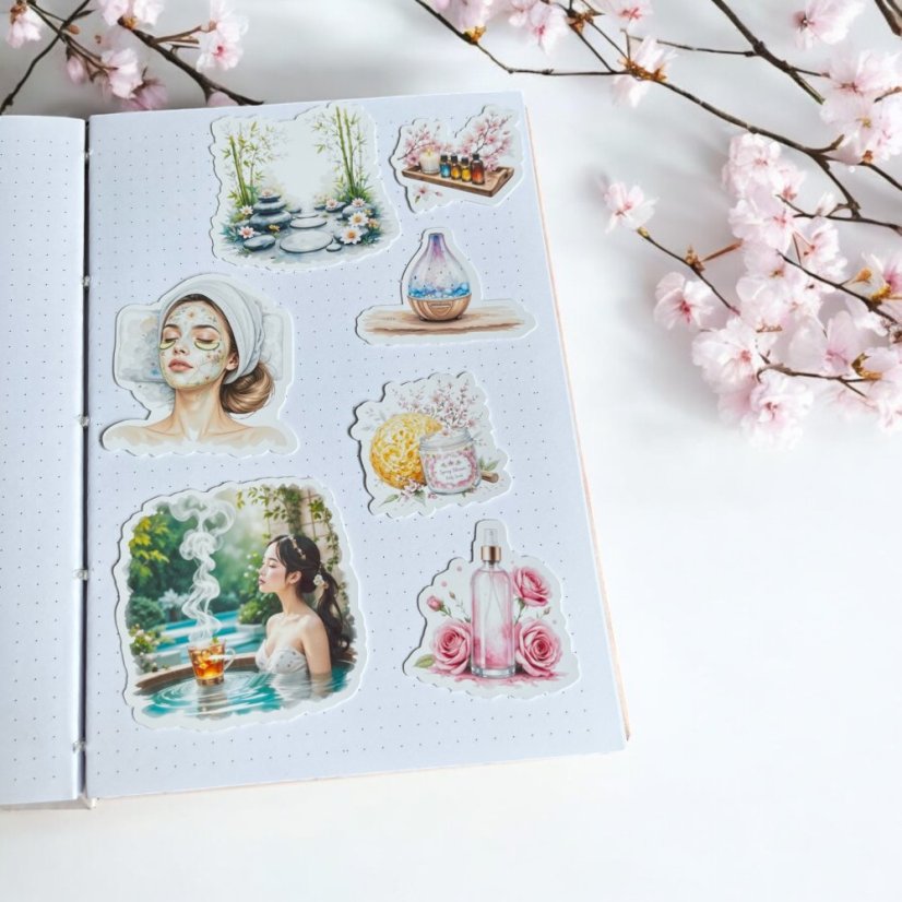 Jarní hýčkání se | Velké kusové samolepky pro diář i scrapbook