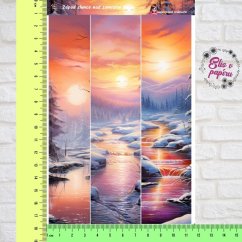 Západ slunce nad zamrzlou řekou | Samolepky do diáře obrázkové pásky