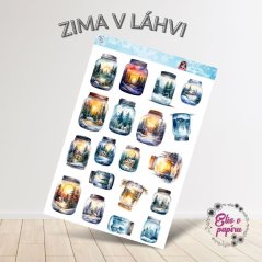 Zima v láhvi | Samolepky do diáře