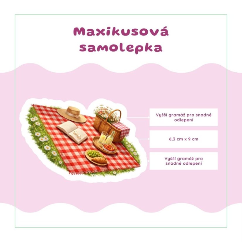 Květnový piknik v trávě | Měsíční samolepkový kit | 2026