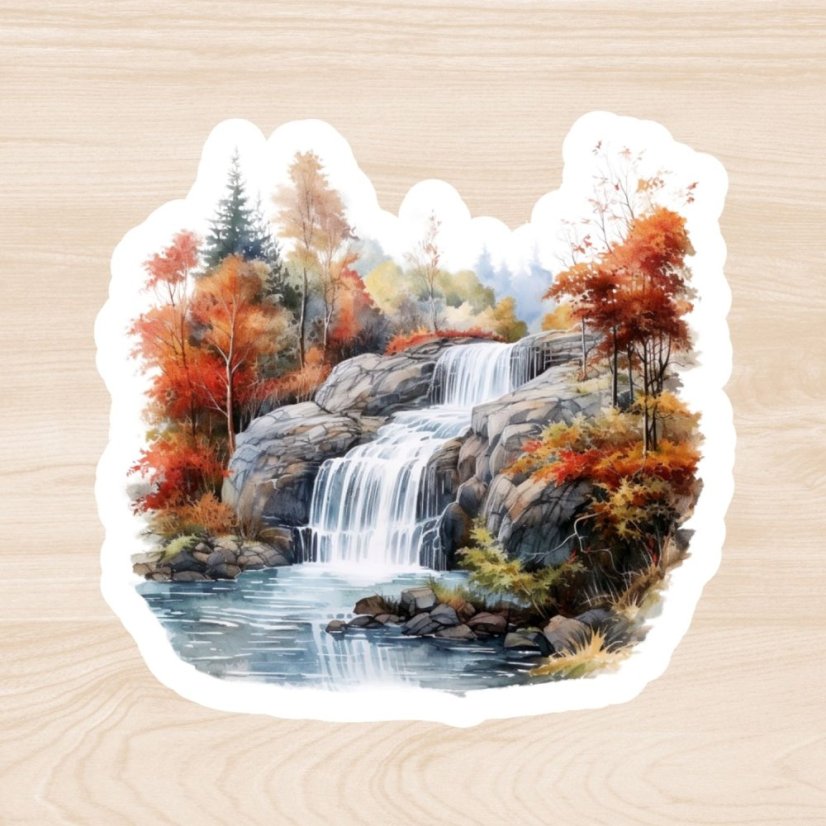 Podzimní vodopád | Samolepka do diáře