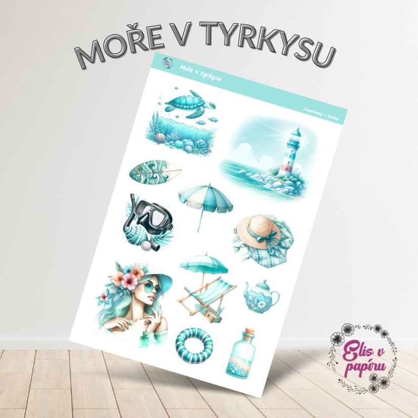 Moře v tyrkysu | Samolepky do diáře