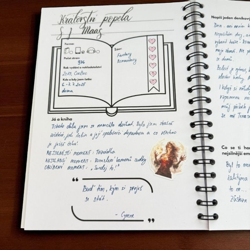 Čtenářský deník pro kreativní knihomolky