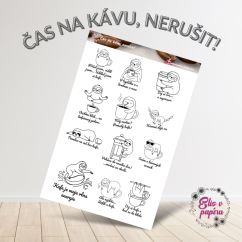 Čas na kávu, nerušit! | Samolepky do diáře