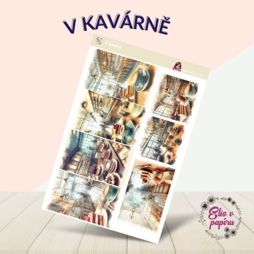 Samolepky s motivy kavárenského prostředí – elegantní interiéry, šálky kávy a lahodné zákusky. Tyto samolepky přinášejí atmosféru klidné kavárny přímo do tvého plánování, ať už chceš zvýraznit odpočinkové chvíle, nebo si vytvořit inspirativní místo pro relaxaci.
