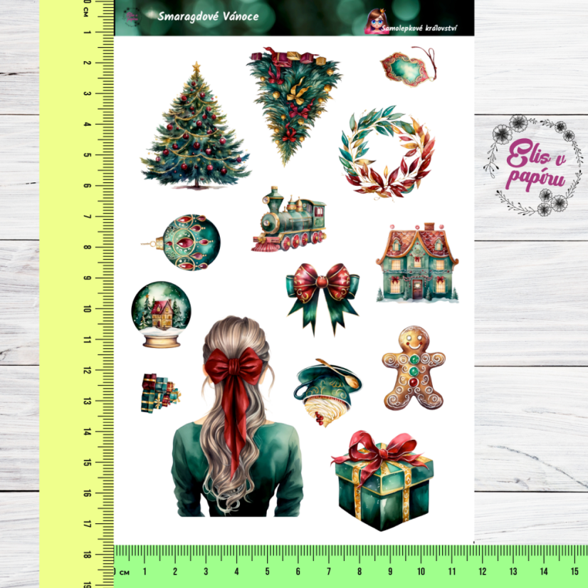 Smaragdové Vánoce | Samolepky do diáře