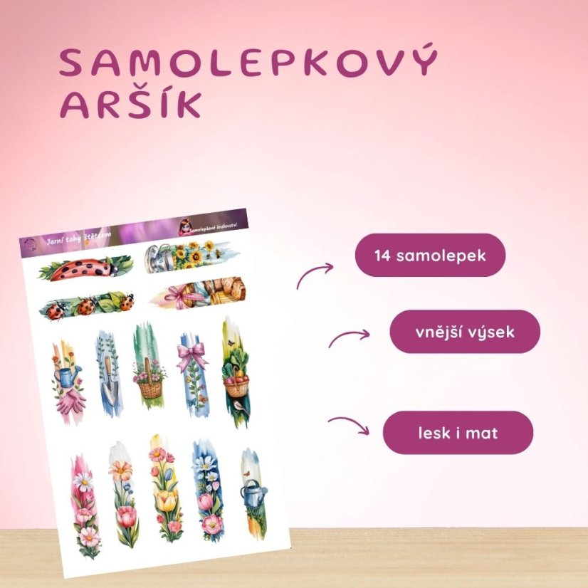 Jarní tahy štětcem | Samolepky do diáře