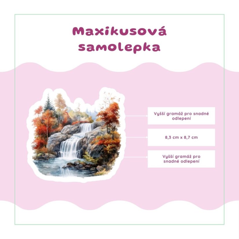 Podzimní vodopád | Samolepka do diáře