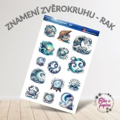 Znamení zvěrokruhu – Rak | Samolepky do diáře