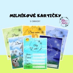 Milníkové kartičky s autorskými obrázky
