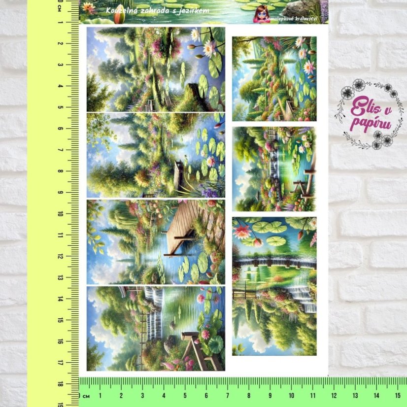 Kouzelná zahrada s jezírkem | Samolepky do diáře - obrázkové boxy