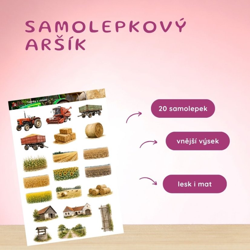 Traktory a sklizeň | Samolepky do diáře