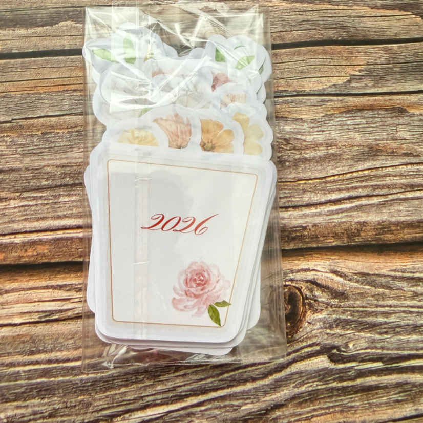 Kytičkový kalendář na rok 2026 | Malý stolní kalendáříček