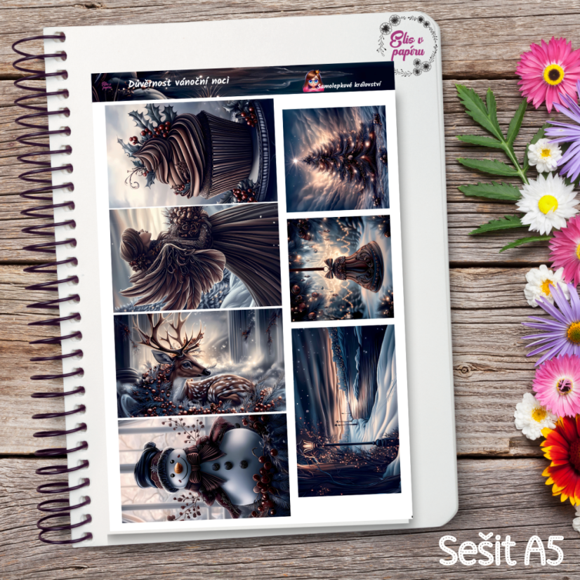 Důvěrnost vánoční noci | Samolepky do diáře - obrázkové boxy