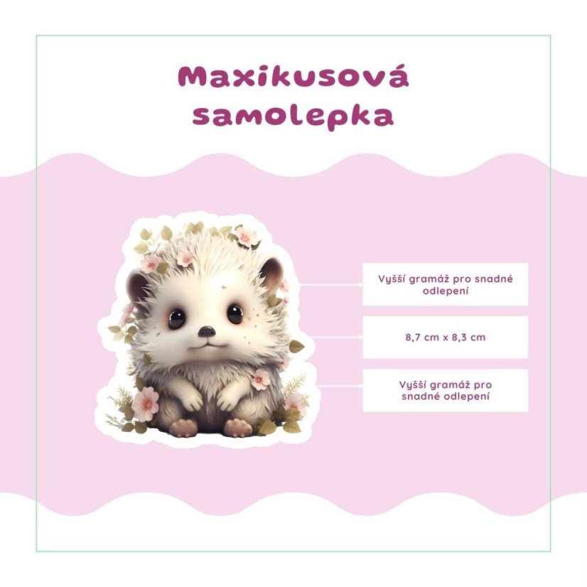 Ježeček mezi květy | Samolepka do diáře