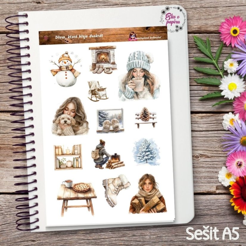 Dřevo, které hřeje dvakrát | Samolepky do diáře