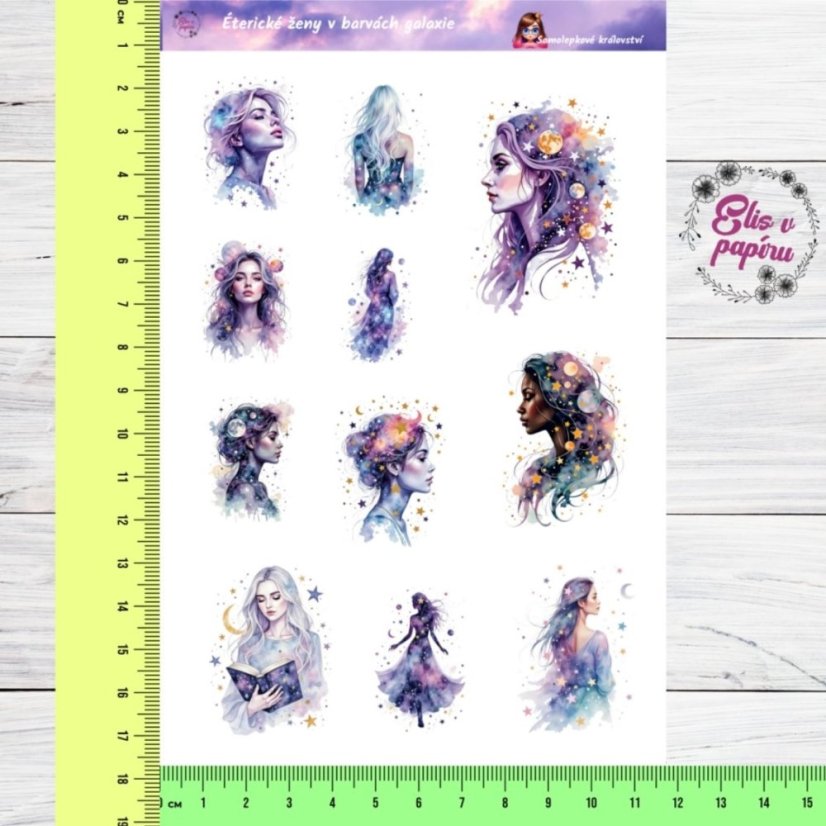 Éterické ženy v barvách galaxie | Samolepky do diáře