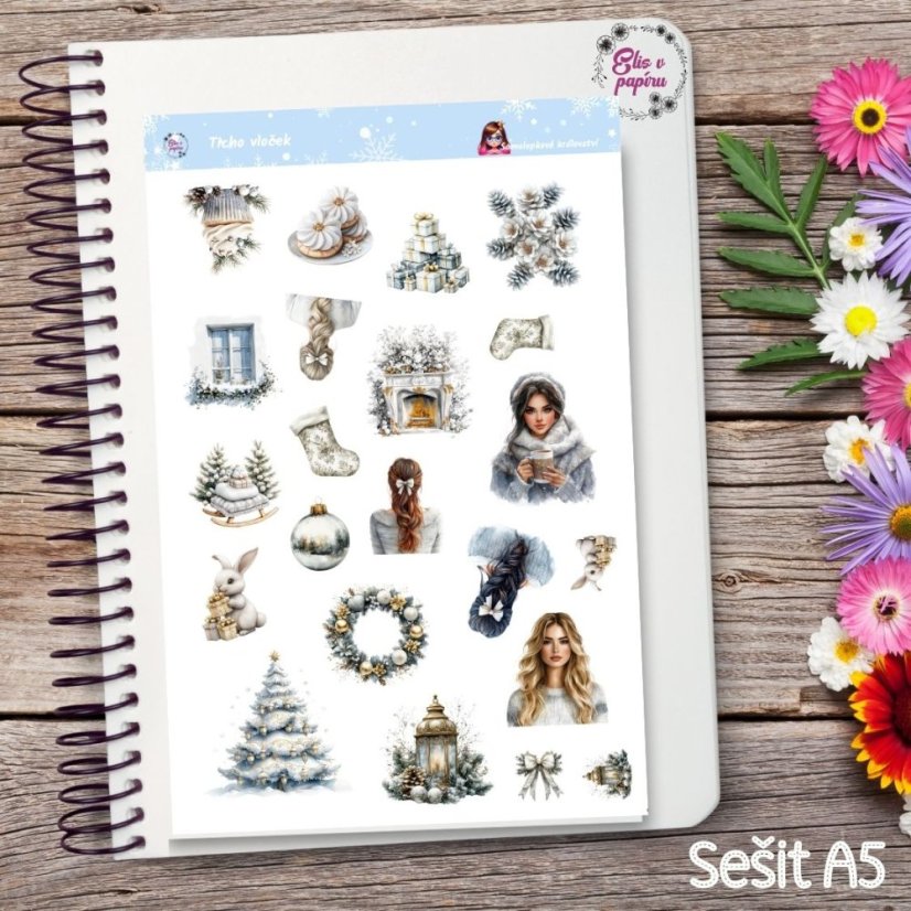 Ticho vloček | Samolepky do diáře