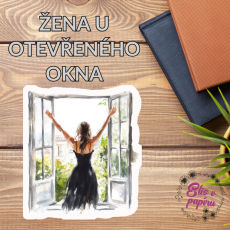 Žena u otevřeného okna  | Samolepky do diáře