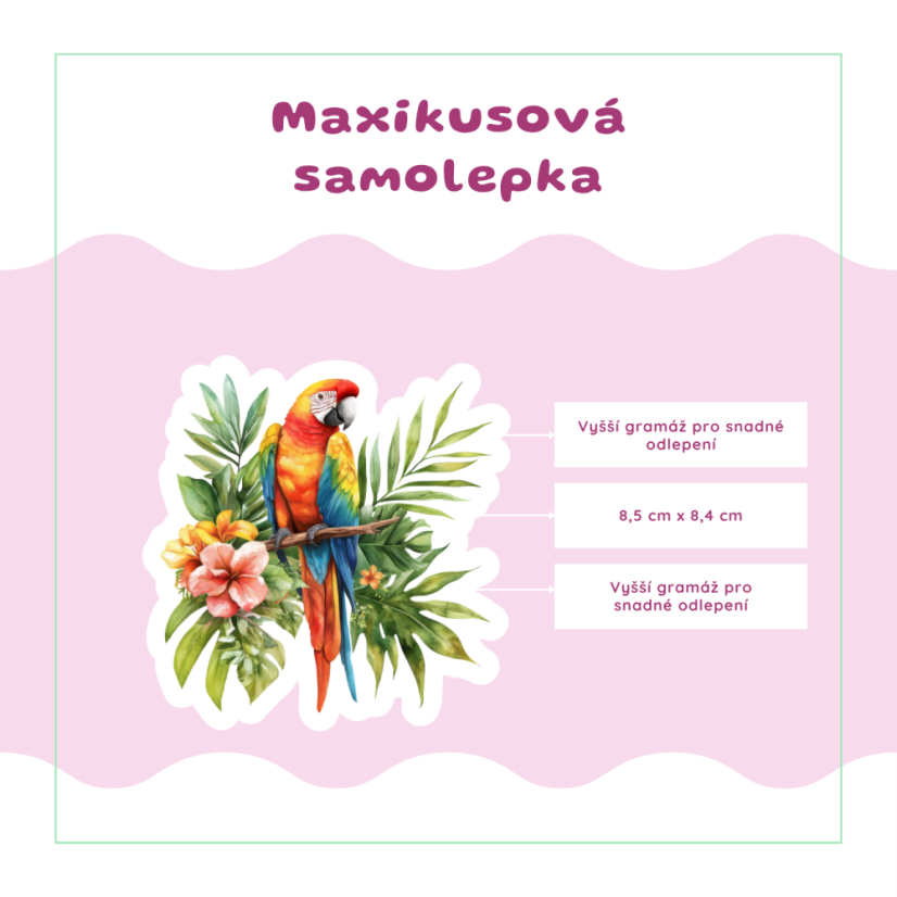 Papoušek | Maxi kusová samolepka pro diář