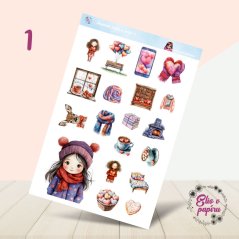 Únorové teplo v srdci | Měsíční samolepkový kit | 2026