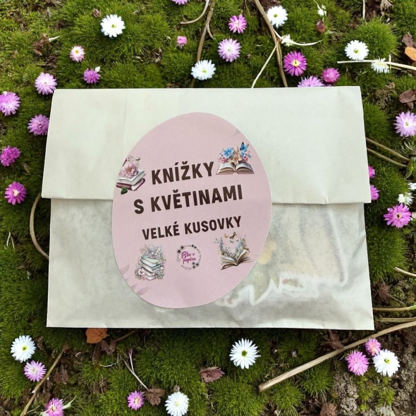 Knížky s květinami | Velké kusové samolepky do diáře i pro scrapbook