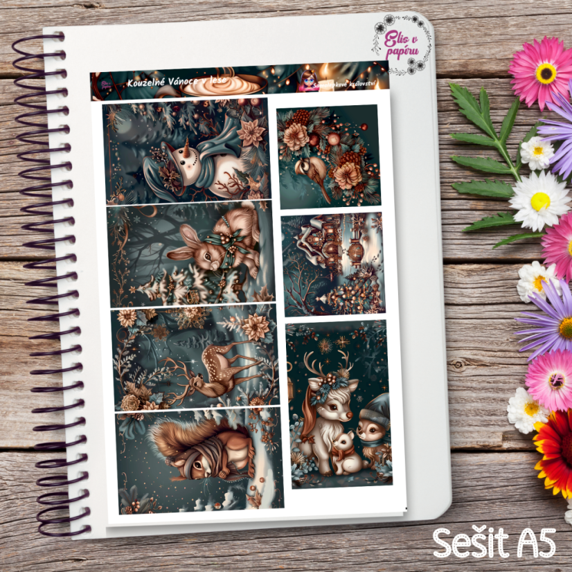 Kouzelné Vánoce v lese | Samolepky do diáře - obrázkové boxy