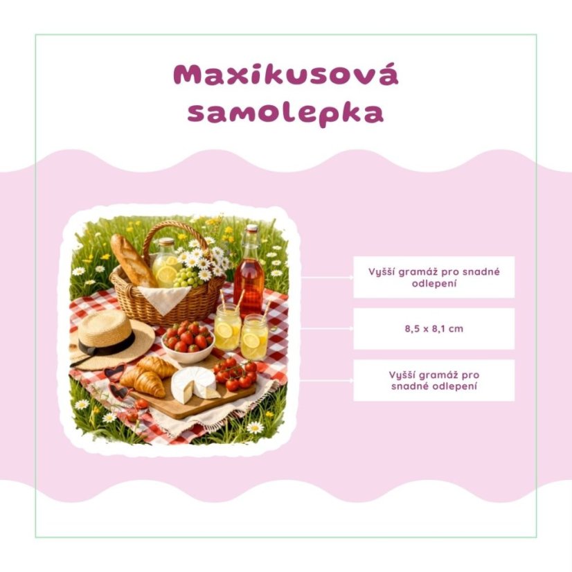 Květnový piknik v trávě | Měsíční samolepkový kit | 2026