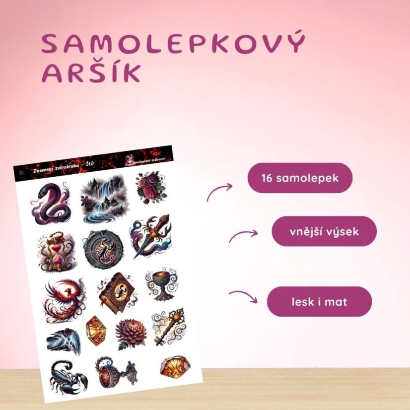 Znamení zvěrokruhu – Štír | Samolepky do diáře