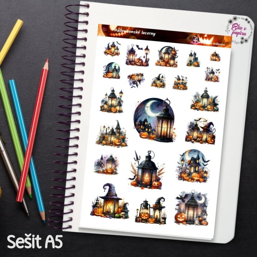 Halloweenské lucerny  | Samolepky do diáře
