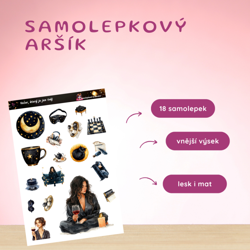 Večer, který je jen tvůj | Samolepky do diáře