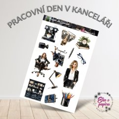 Pracovní den v kanceláři | Samolepky do diáře