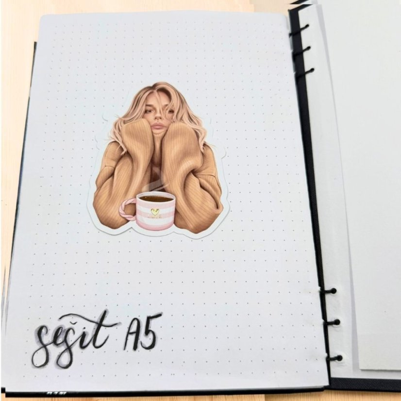 Holka ve svetru | Maxi kusová samolepka pro diář i scrapbook