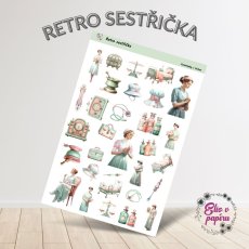 Samolepky nejen do diáře  s motivem zdravotních sestřiček laděný do stylu vintage a retra od Elis v papíru