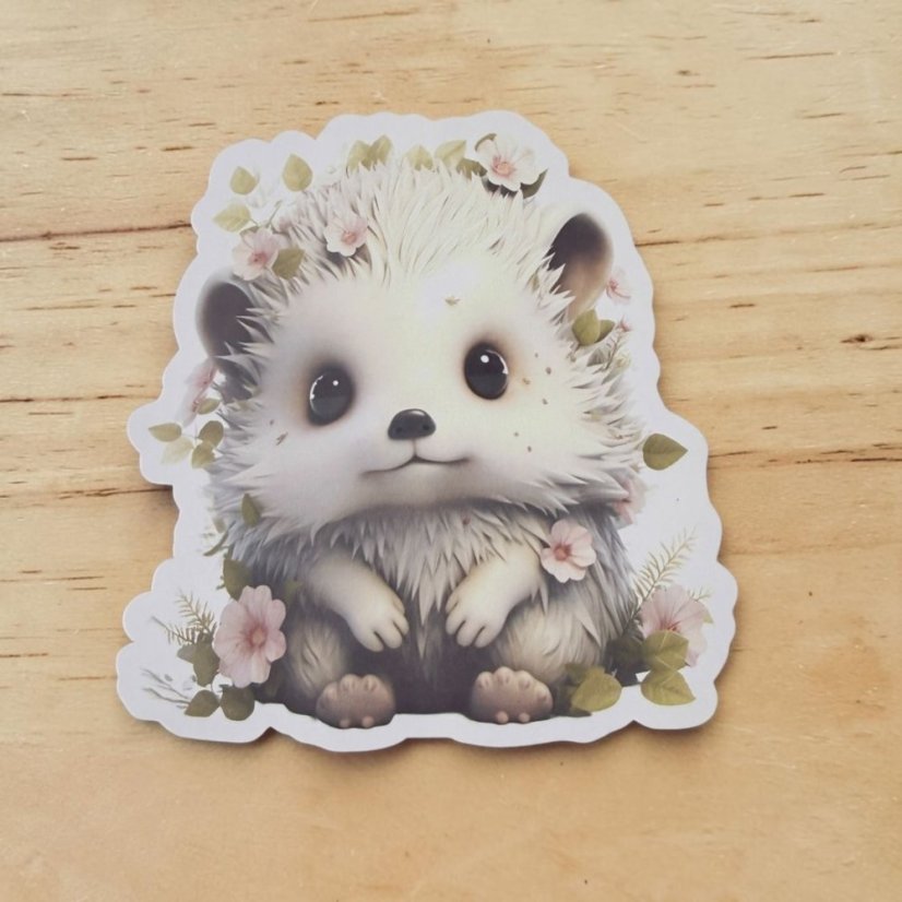 Ježeček mezi květy | Samolepka do diáře