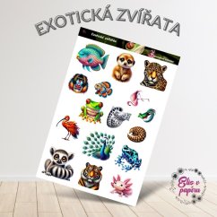 Exotická zvířátka | Samolepky do diáře
